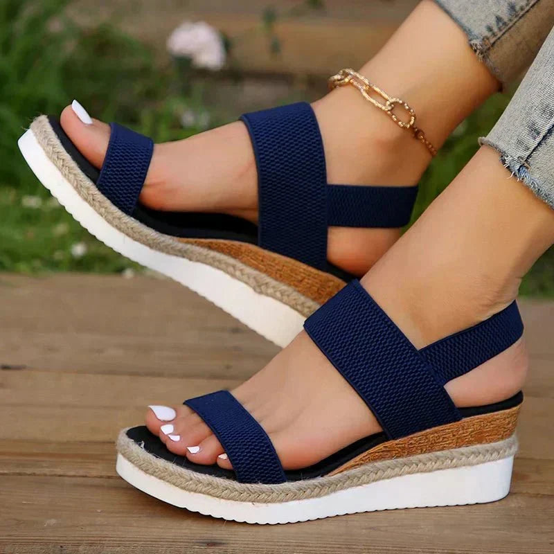 Melyora | Orthopedic Platform Sandals Blue