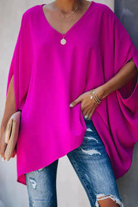 Nadette | Women's V-Neck Batwing Sleeve Tunic Top