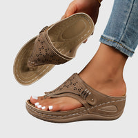 Nadia | Women's Perforated Toe Post Sandals