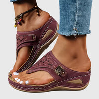 Nadia | Women's Perforated Toe Post Sandals