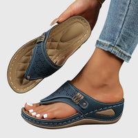 Nadia | Women's Perforated Toe Post Sandals