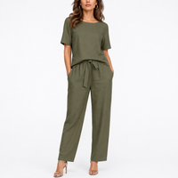 Nadia | Women's Short Sleeve Round Neck 2 Piece Set
