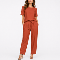 Nadia | Women's Short Sleeve Round Neck 2 Piece Set