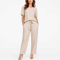 Nadia | Women's Short Sleeve Round Neck 2 Piece Set
