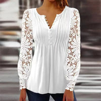 Nadine | Women's Floral Henley 3/4 Sleeve Blouse
