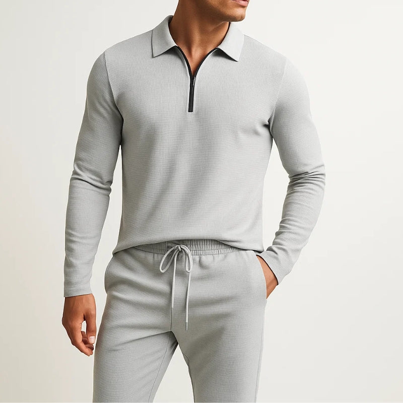 Nael | Men's Quarter Zip Polo Tracksuit Set