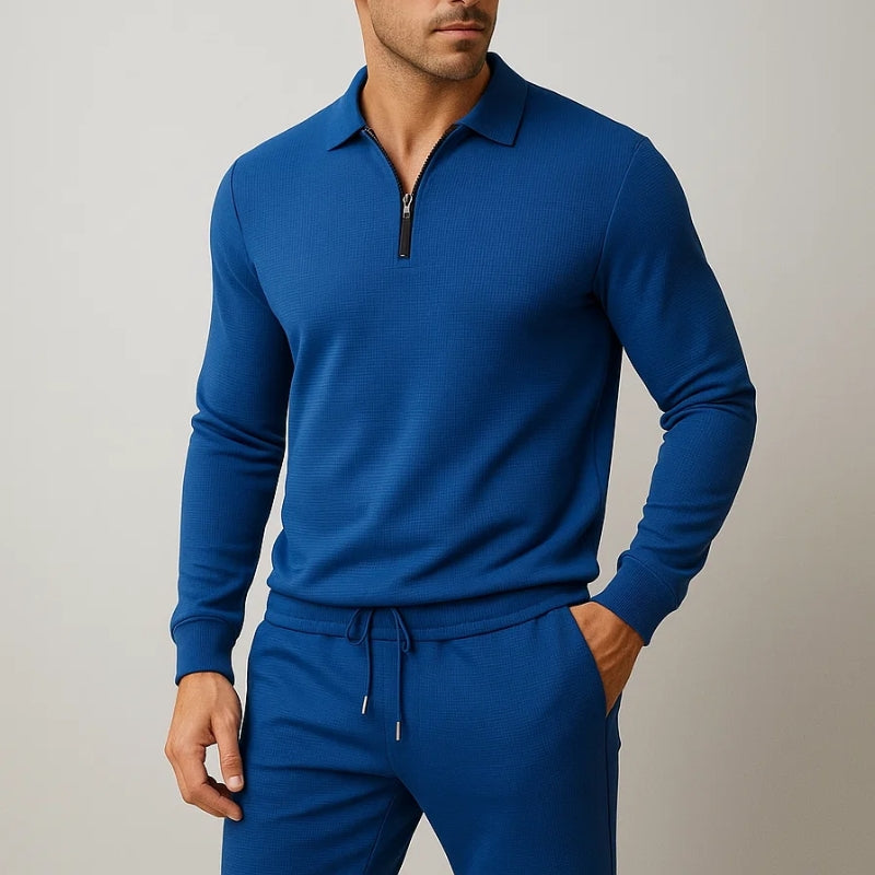 Nael | Men's Quarter Zip Polo Tracksuit Set