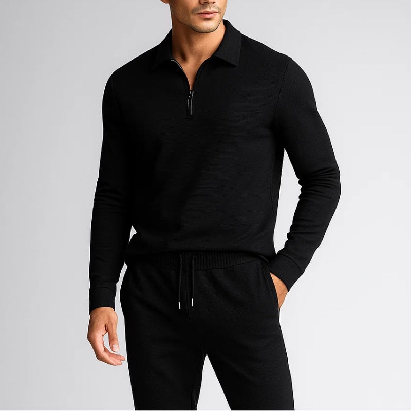 Nael | Men's Quarter Zip Polo Tracksuit Set