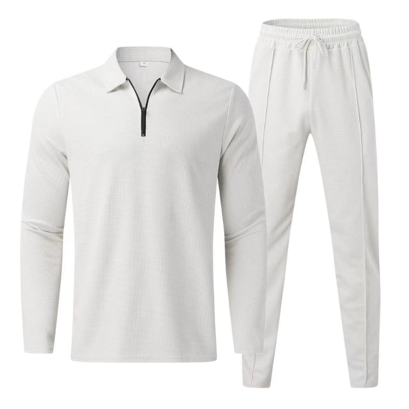 Nael | Men's Quarter Zip Polo Tracksuit Set