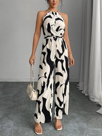 Navine | Women's Halter Neck Abstract Print Jumpsuit