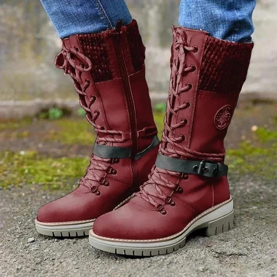 Nerissa | Women's Lace Up Knee High Boots