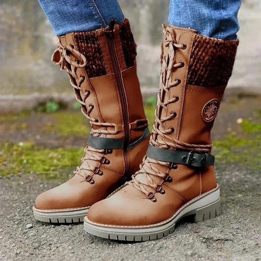 Nerissa | Women's Lace Up Knee High Boots