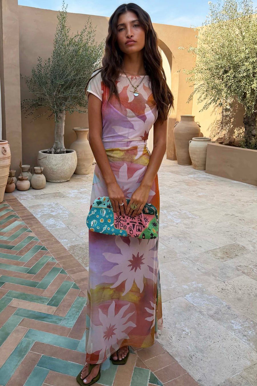 Abstract Soleil Luna Mesh Dress