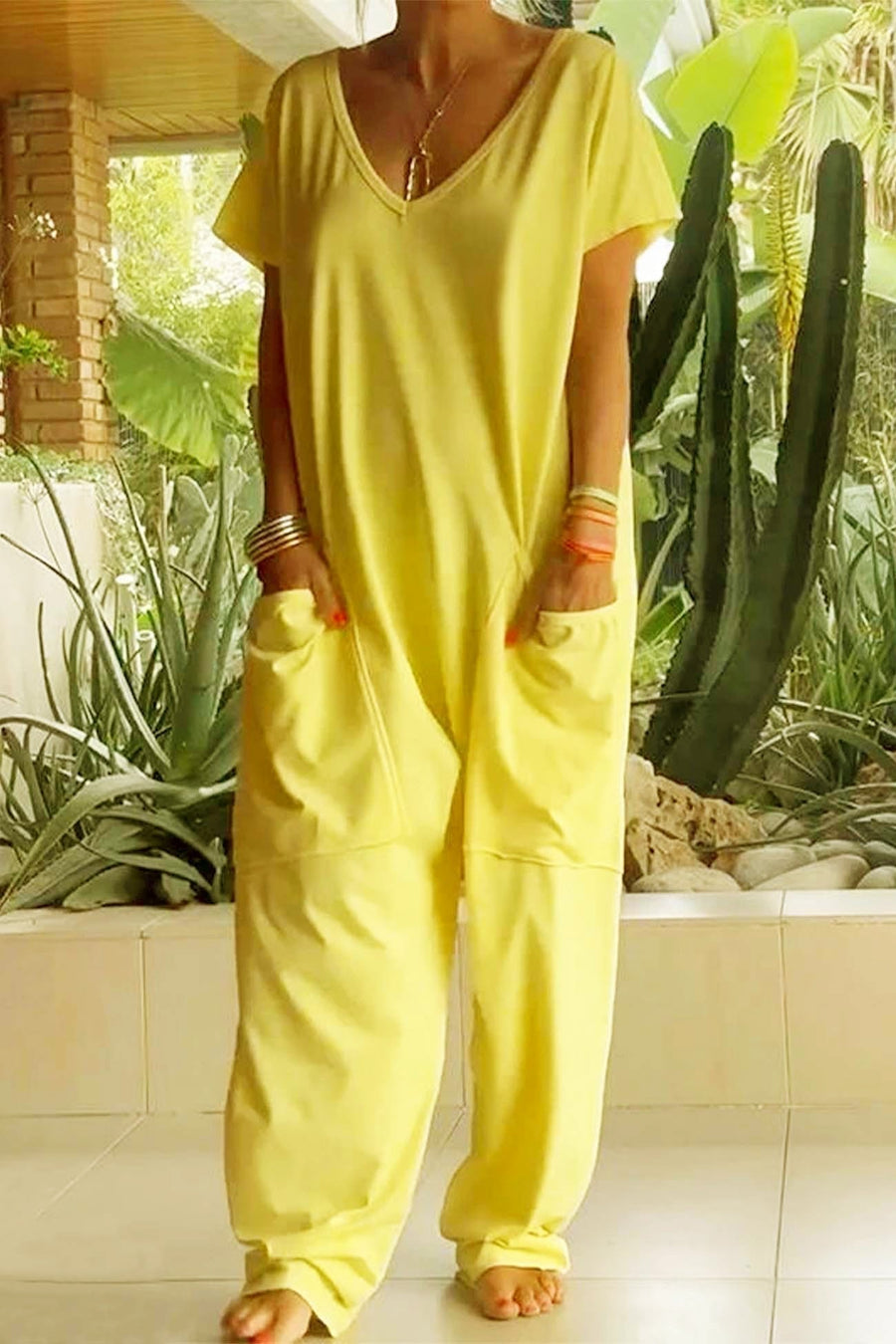 Niamh | Women's V-Neck Wide Leg Jumpsuit