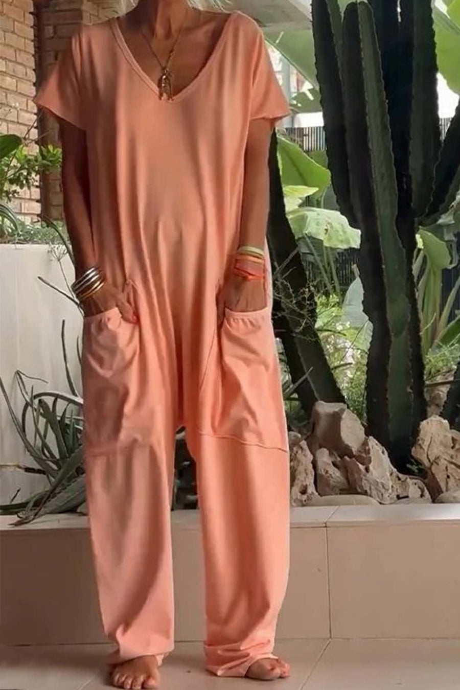Niamh | Women's V-Neck Wide Leg Jumpsuit
