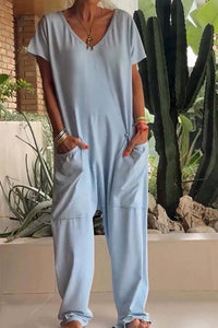 Niamh | Women's V-Neck Wide Leg Jumpsuit