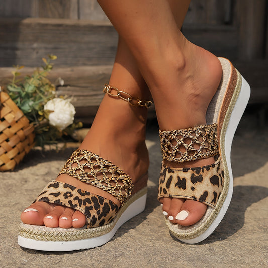 Noelle | Women's Leopard Platform Wedge Sandals