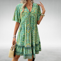 Noelle | Women's Printed V-Neck Mini Dress