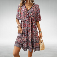 Noelle | Women's Printed V-Neck Mini Dress