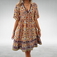 Noelle | Women's Printed V-Neck Mini Dress