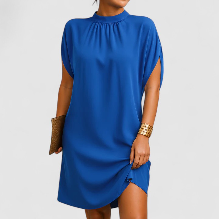 Octavia | Women's Mock Neck Split Sleeve Midi Dress