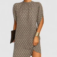 Octavia | Women's Mock Neck Split Sleeve Midi Dress