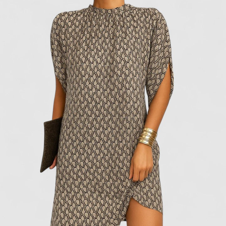 Octavia | Women's Mock Neck Split Sleeve Midi Dress