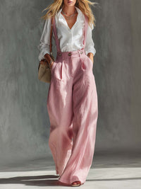 Odette | Women's High Waist Suspender Wide Leg Pants