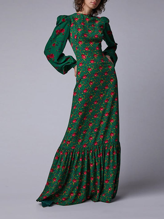 Old Hollywood Glamour Dress Green