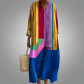 Ondine | Women's Geometric Striped Maxi Dress