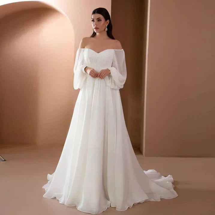 Ondine | Women's Off-Shoulder Long Sleeve Maxi Dress