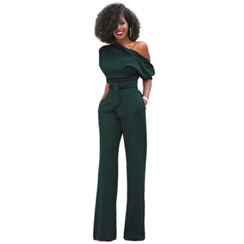 Ondine | Women's One Shoulder Wide Leg Jumpsuit