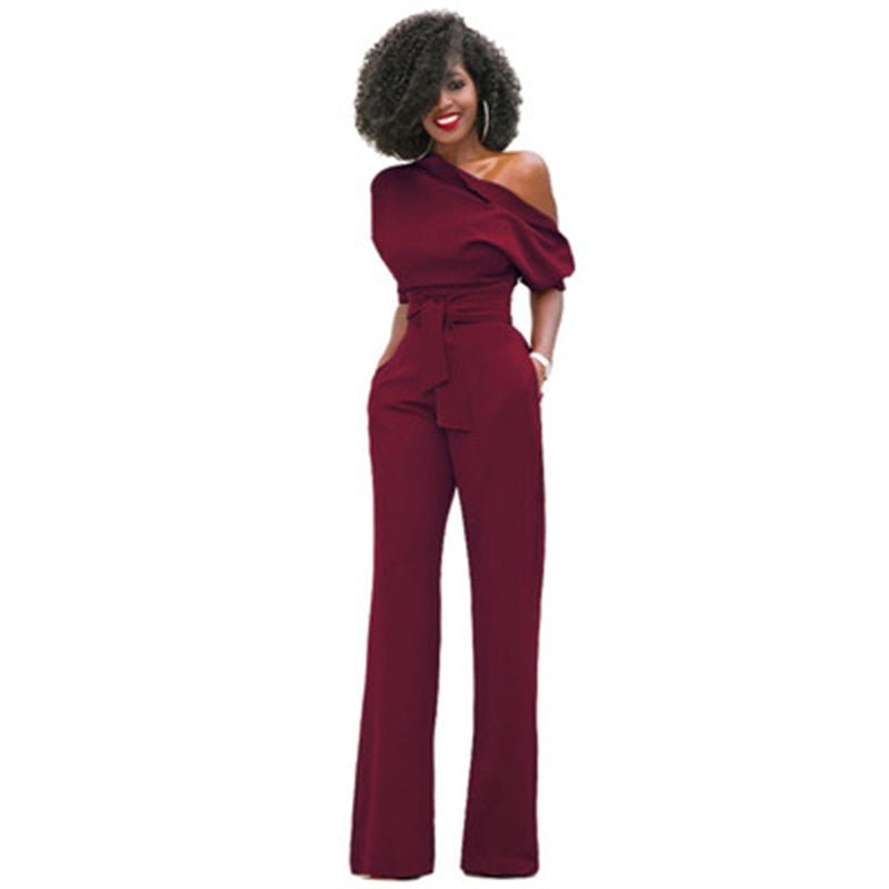 Ondine | Women's One Shoulder Wide Leg Jumpsuit