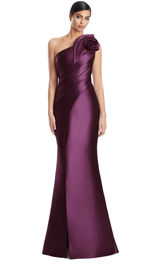 One Shoulder Long Satin Evening Gown By Alexander By Daymor 3230S26