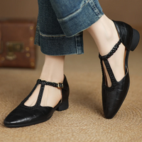 Ophelia | Women's Pointed Toe T-Strap Mary Jane Flats