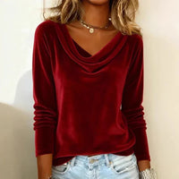 Ophina | Women's Cowl Neck Long Sleeve Top