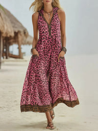 Romilly - Retro Green Leopard Hooded Dress