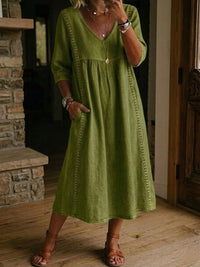 Helena - Casual Loose-Fitting Patchwork Lace Dress