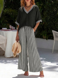 Nyla - Striped Linen & Cotton Set