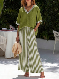 Nyla - Striped Linen & Cotton Set