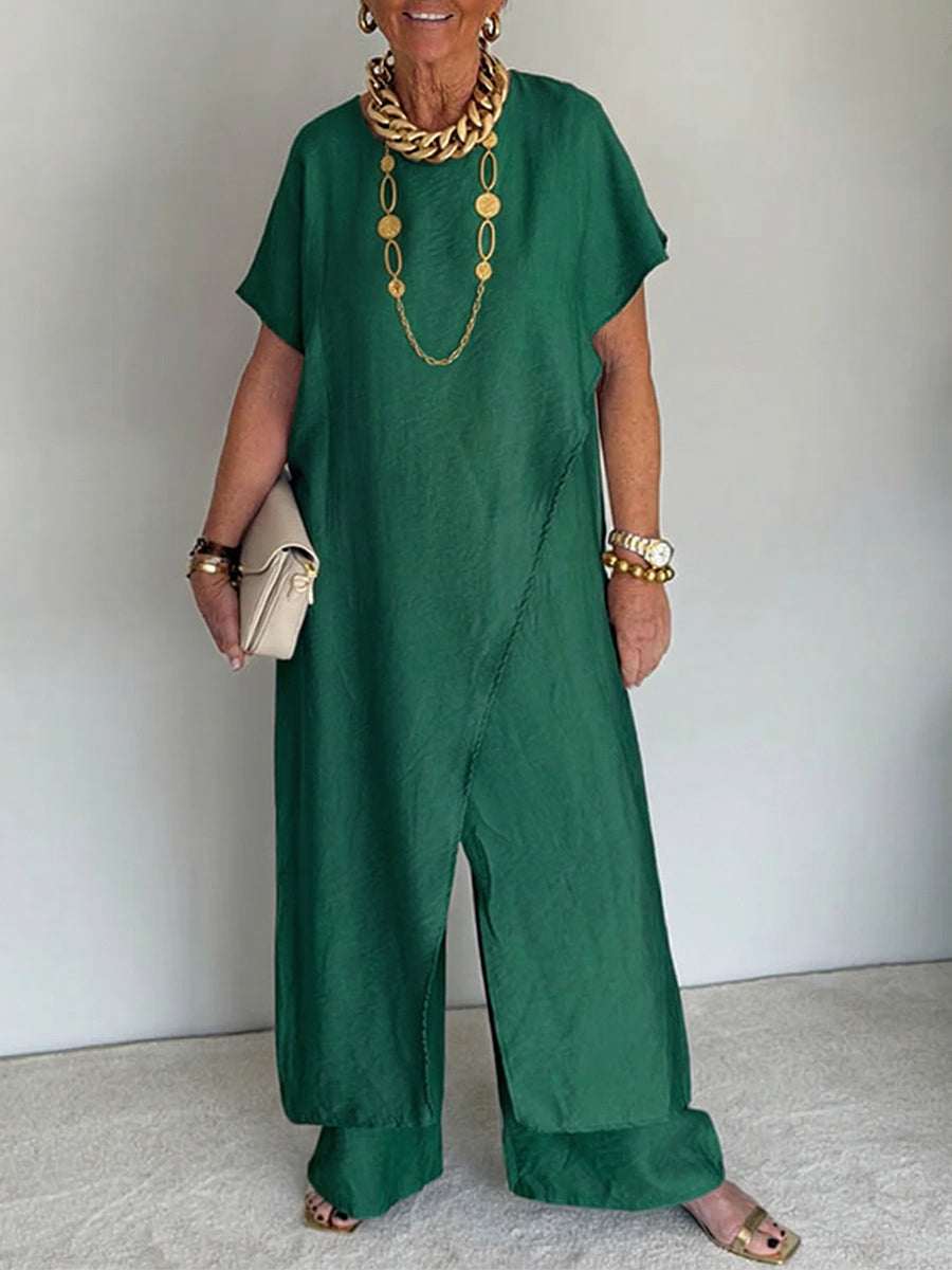 Liora - Cozy Asymmetrical Two-Piece Set