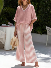 Nyla - Striped Linen & Cotton Set