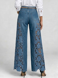 Aurelia - High Waisted Wide Leg Embroidered Loose Fit Jeans