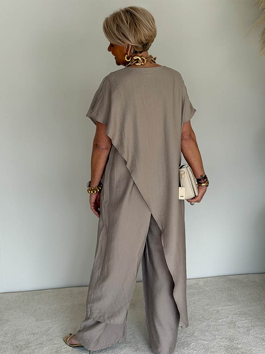 Liora - Cozy Asymmetrical Two-Piece Set