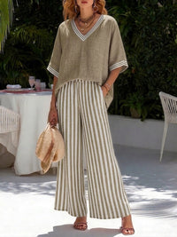 Nyla - Striped Linen & Cotton Set