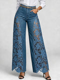 Aurelia - High Waisted Wide Leg Embroidered Loose Fit Jeans