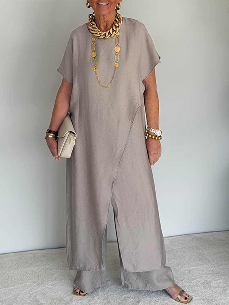 Liora - Cozy Asymmetrical Two-Piece Set