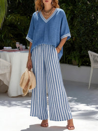 Nyla - Striped Linen & Cotton Set