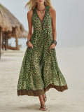 Romilly - Retro Green Leopard Hooded Dress