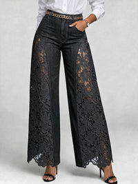 Aurelia - High Waisted Wide Leg Embroidered Loose Fit Jeans